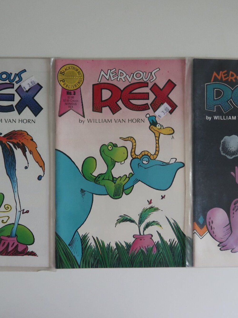Nervous Rex Comic Books Lot #2, #3, #5 Blackthorne Publishing 1985